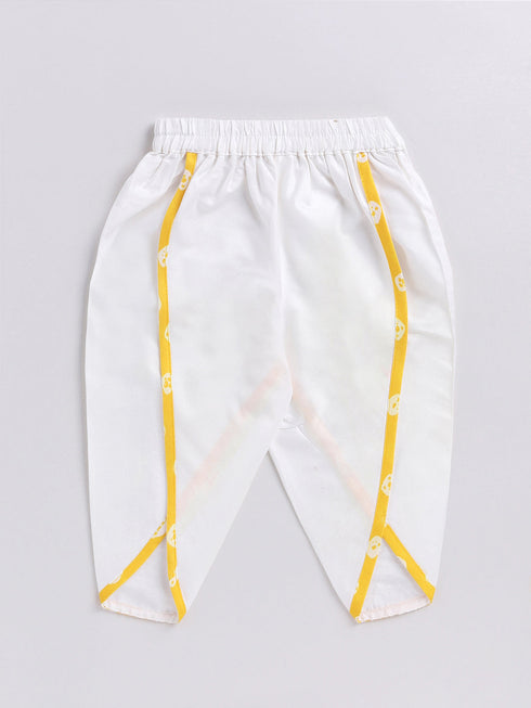 Girl's' Yellow Kurta And Dhoti Pant Set